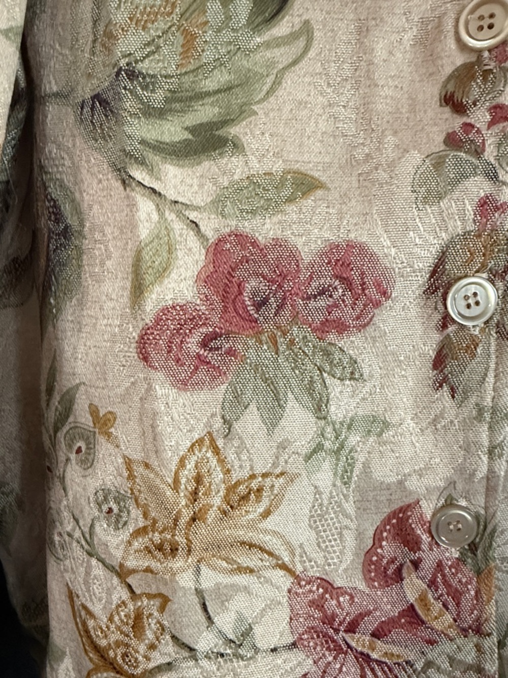 Vintage 90s First Option Jacobean Floral Tapestry Blazer Jacket M Made USA - Picture 4 of 7